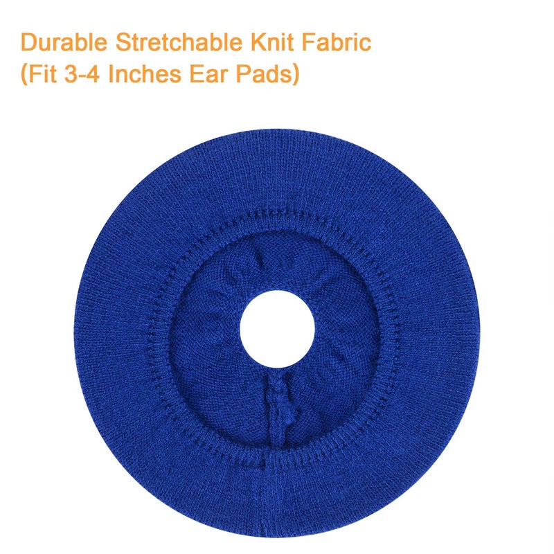 JARMOR Earpads Sweater Cover Protectors with Stretchable Knit Fabric for Beats Studio 3/2 Bose QC35 25 15 Headphones and Other Headsets with 3-4 Inch Ear Cushions [ 2 Pairs ] (Blue) - Image 3